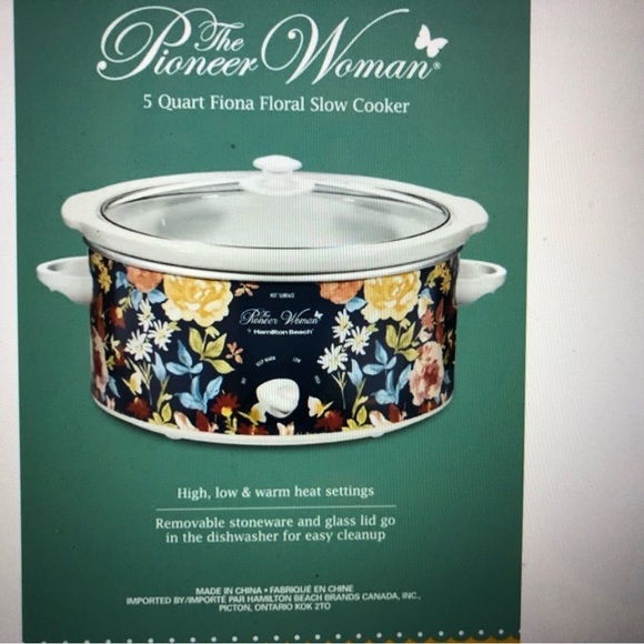 RARE NIB The Pioneer Woman Fiona Floral 5 qt. Slow Cooker Crock Pot - Picture 4 of 4
